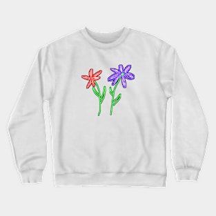 Neon Flowers--no background Crewneck Sweatshirt